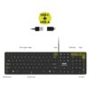 Port Office Executive Low Profile 109key Wired Keyboard - Black - Image 4