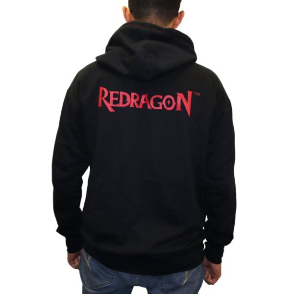 REDRAGON HOODIE WITH FRONT and BACK LOGO - BLACK - MEDIUM - Image 5