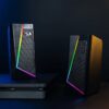 REDRAGON 2.0 Satellite Speaker ANVIL 2 x 3W RGB USB|Aux Gaming Speaker - Black - Image 6