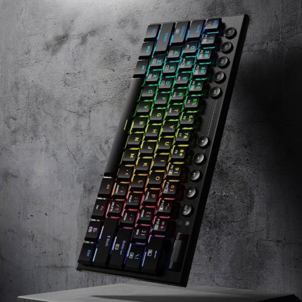 REDRAGON Horus Mini Pro 61Key Wireless Bluetooth Red Switch RGB Low Profile Gaming Mechanical Keyboard - Black - Image 6