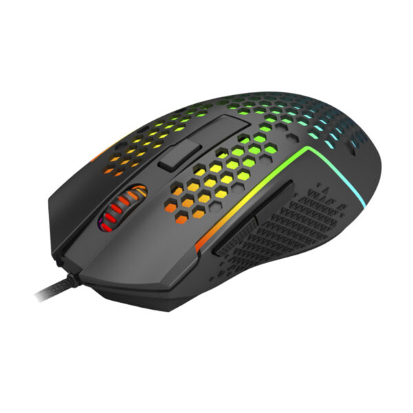 REDRAGON Reaping 6200DPI RGB LightWeight 65g Gaming Mouse - Black - Image 3