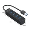ORICO 4 Port USB Hub | 4x USB3 | Black - Image 4